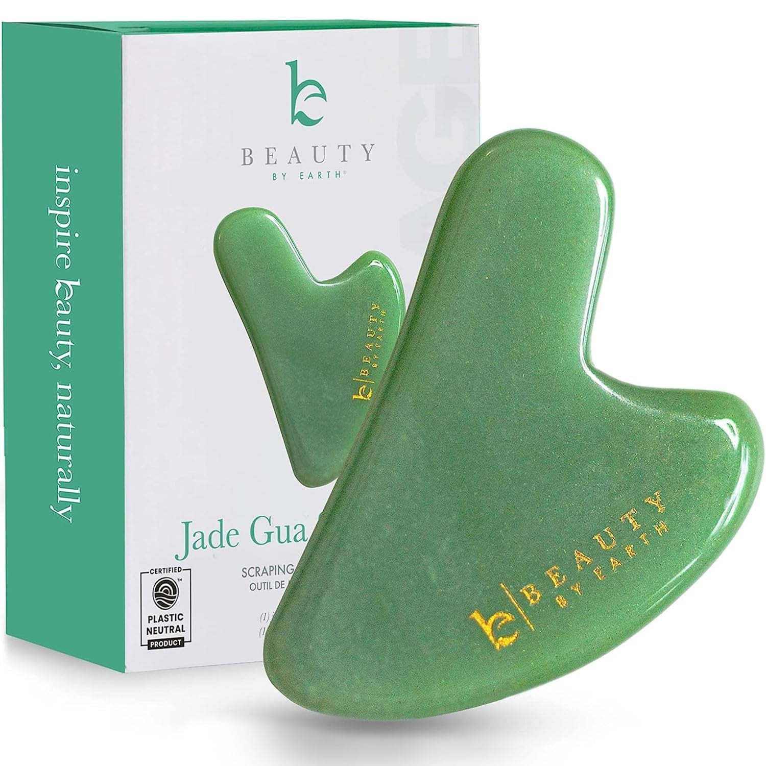 Jade Gua Sha Facial Tools - Depuffer & Massager Tool | Lymphatic Drainage & Jawline Sculpting, Gift Set Guasha Tool for Face, Skin Care Tools