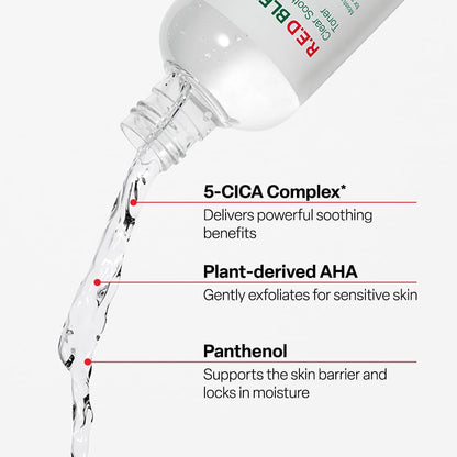 Dr. G R.E.D. Blemish Clear Soothing Toner - Korean Soothing Toner for Glowing Skin - Soothes Irritation Clear Skin - Mild Exfoliant - with AHA, BHA & Centella Asiatica - 10.14 Fl Oz