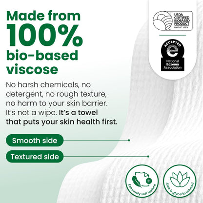 Sensitive Skin Clean Towels® XL, Ultra-Soft Disposable Face Dry Wipes Infused with Aloe & Glycerin, XL - 1 Pack (50 Count)