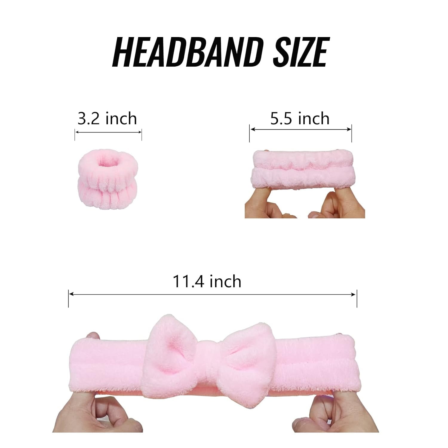 Face Wash Headband 3 Pack Head and Wrist Bands for Washing Face Spa Headband Soft Makeup Headband