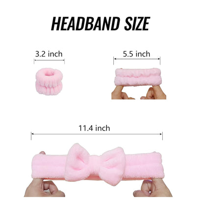 Face Wash Headband 3 Pack Head and Wrist Bands for Washing Face Spa Headband Soft Makeup Headband