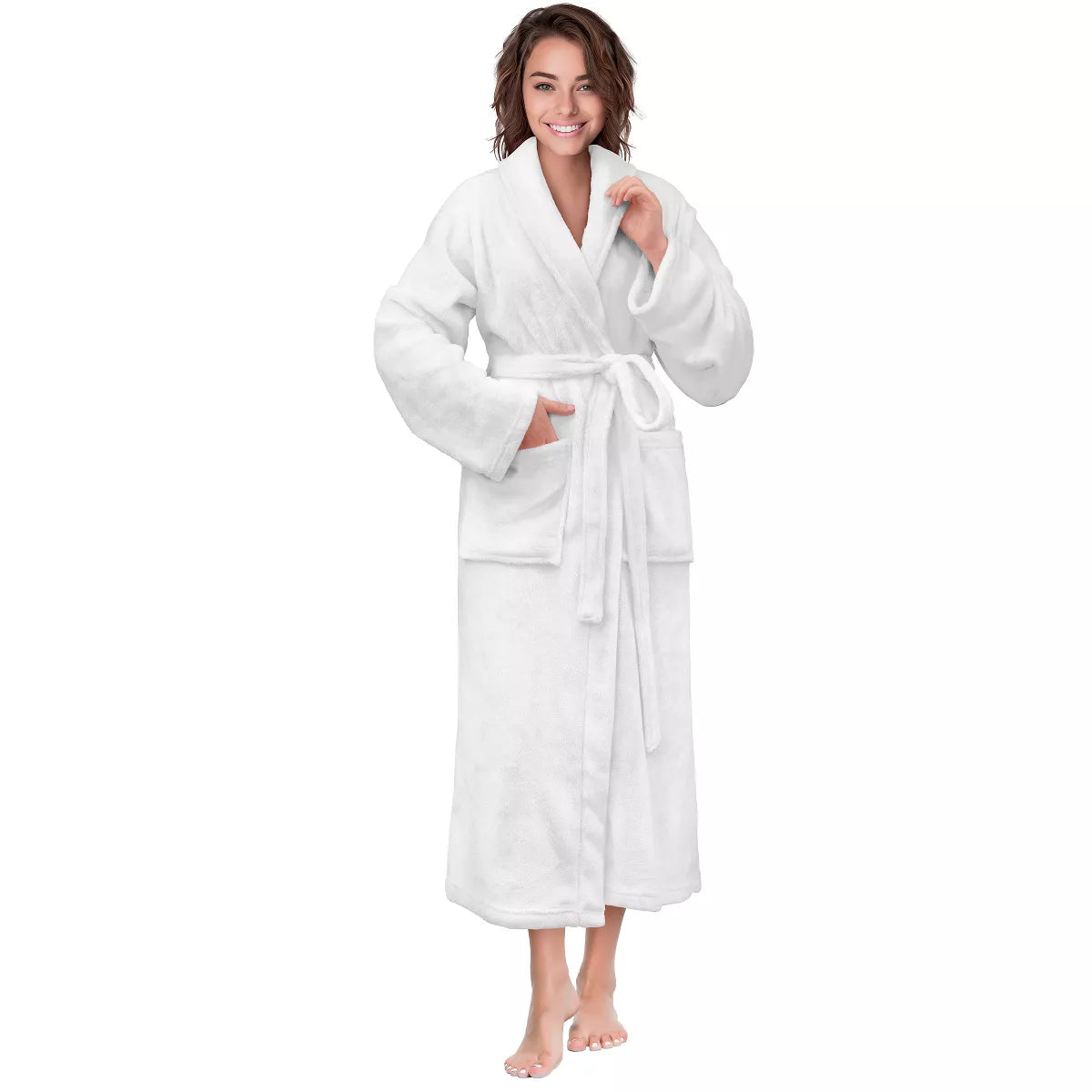 PAVILIA Womens Robe Fleece Plush Soft, Fluffy Fuzzy Cozy Warm Lightweight Bathrobe, Shower Spa House Long