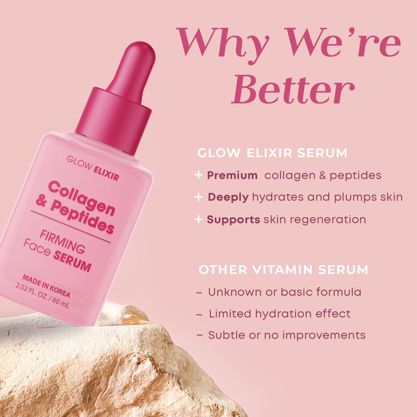 Collagen & Peptides Face Serum – Firming & Wrinkle Serum for Skin Repair, Fine Lines & Deep Wrinkle Treatment – Dermatologist Tested anti Aging Korean Skin Care – Clean Beauty – 2.02 Fl Oz