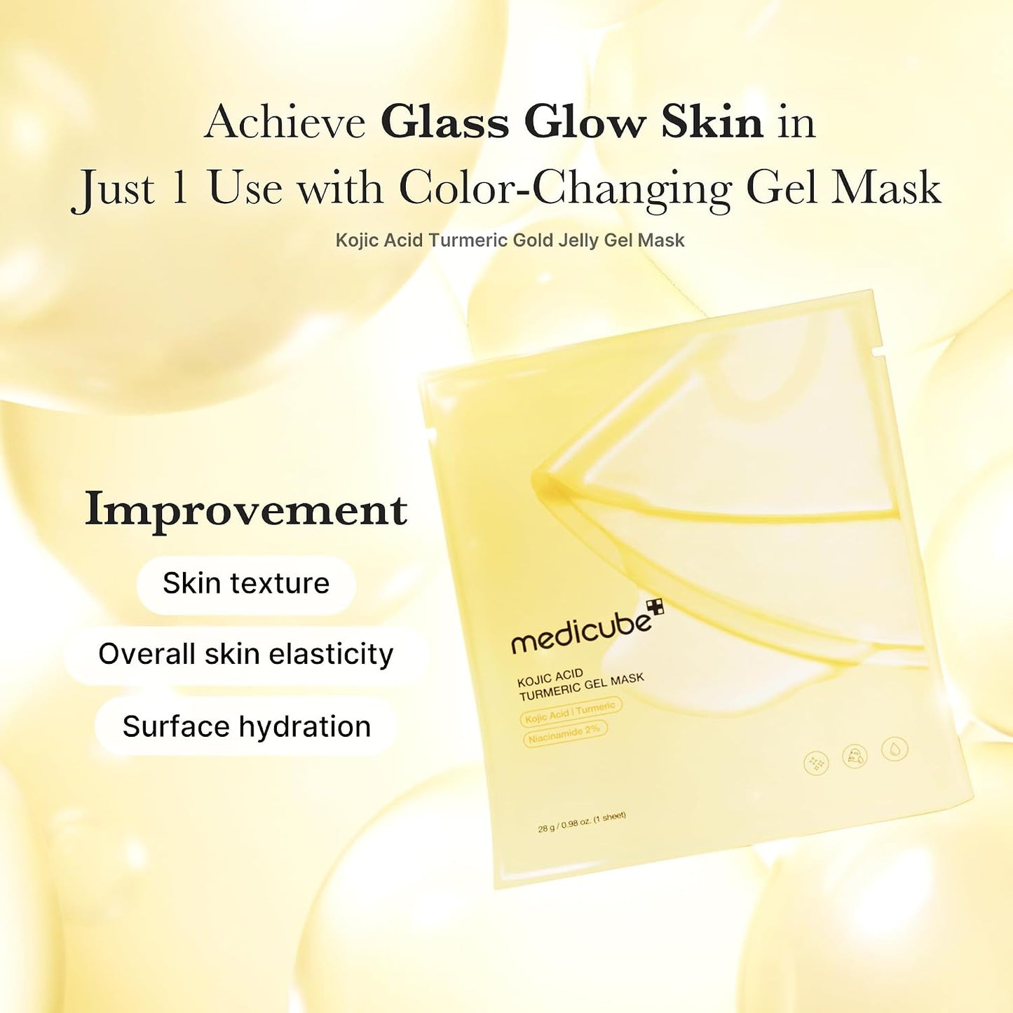 Color-Changing Jelly Mask Set for Uneven Skin Tone & Radiant Glow: Salmon DNA PDRN Pink Collagen Jelly Gel Mask (4Ea) and Kojic Acid Turmeric Brightening Gold Jelly Gel Mask (4Ea)