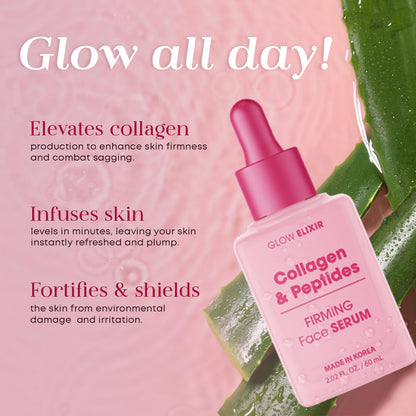 Collagen & Peptides Face Serum – Firming & Wrinkle Serum for Skin Repair, Fine Lines & Deep Wrinkle Treatment – Dermatologist Tested anti Aging Korean Skin Care – Clean Beauty – 2.02 Fl Oz