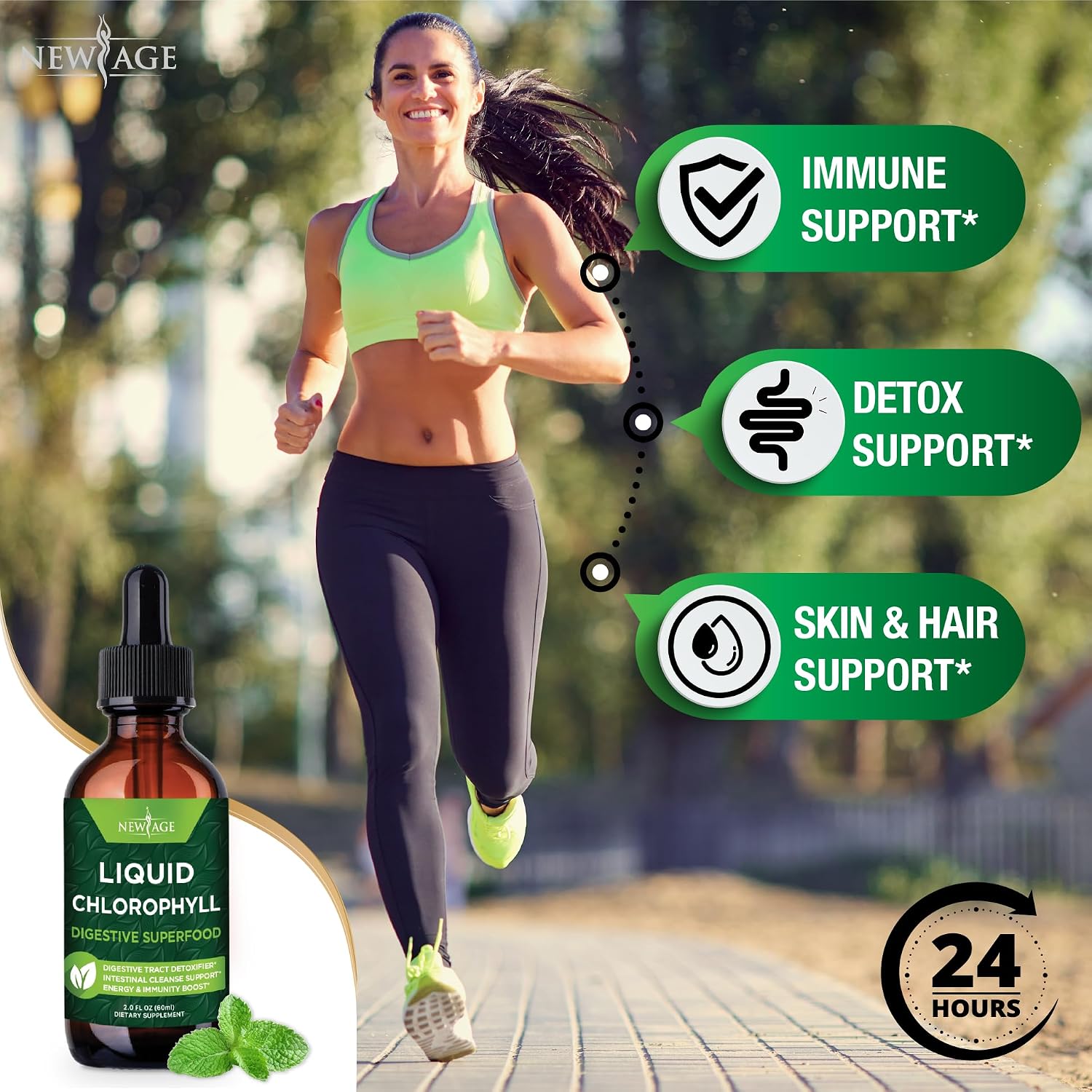 Chlorophyll Liquid Drops - Natural Concentrate – Energy Booster, Digestion and Immune System Supports, Internal Deodorant, Liver Function - (2 Fl Oz (Pack of 1))