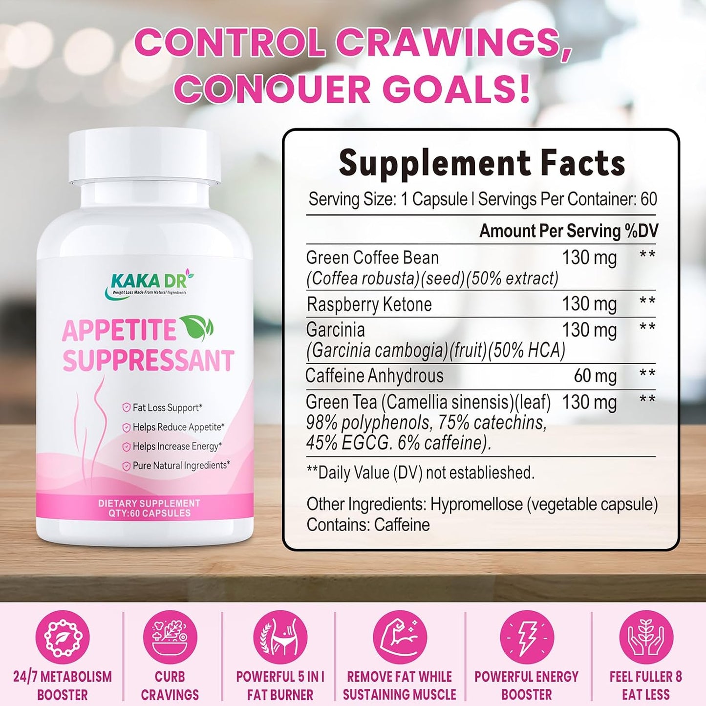 Appetite Suppressant Weight Loss Pills for Women - New Belly Fat Burner for Women | Metabolism Booster, Carb Blocker, Burn Fat 24/7 | 3Rd Party Tested Extra Strength Weight Loss Diet (60 Pills)