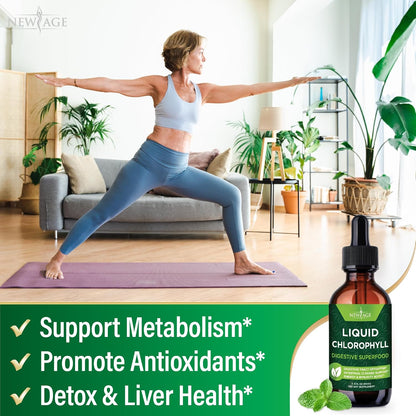 Chlorophyll Liquid Drops - Natural Concentrate – Energy Booster, Digestion and Immune System Supports, Internal Deodorant, Liver Function - (2 Fl Oz (Pack of 1))