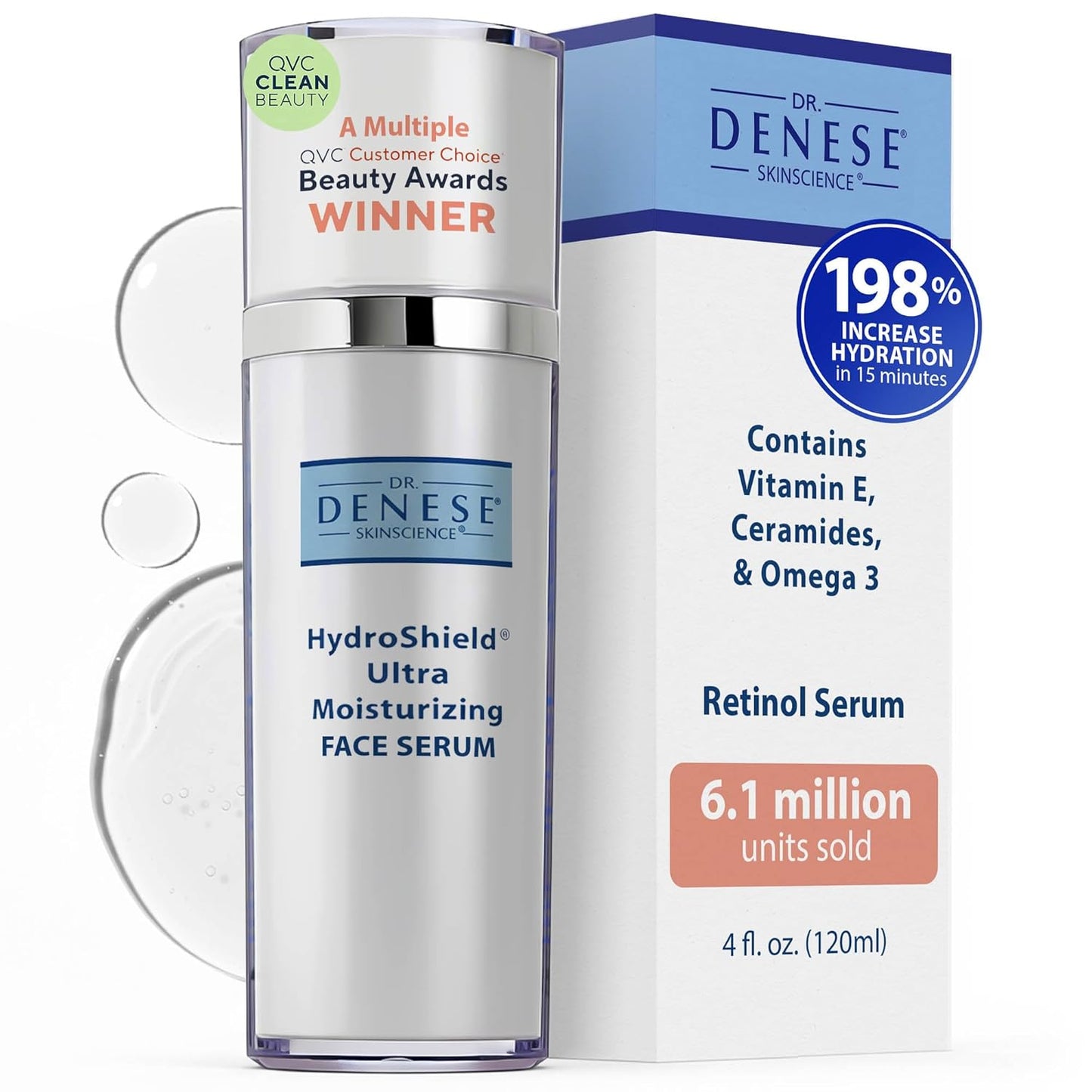 Skinscience Hydroshield Retinol Serum for Face 4 Oz – Dermatologist Tested Hydrating Serum, Contains Retinol and Ceramides for Deep Moisture - Cruelty Free