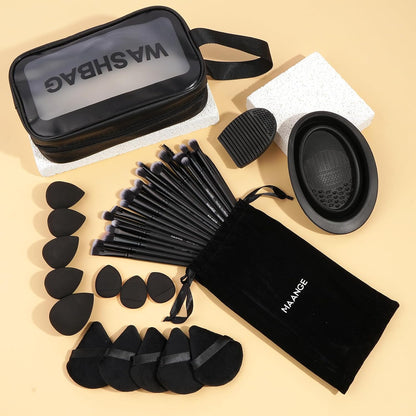 Eye Makeup Brushes, 41 Pcs Premium Synthetic Precision Makeup Brush Set Contour Blush Concealers Eyeshadow Eyeliner Blending Make up Brush Kit (Black, 41 Piece Set)