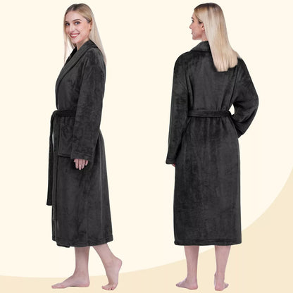 PAVILIA Womens Robe Fleece Plush Soft, Fluffy Fuzzy Cozy Warm Lightweight Bathrobe, Shower Spa House Long