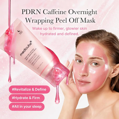 Medicube Wrapping Mask PD RN Caffeine Overnight Peel off Facial Mask Hydration Caffeine Glass Skin Face Korean Skin Care