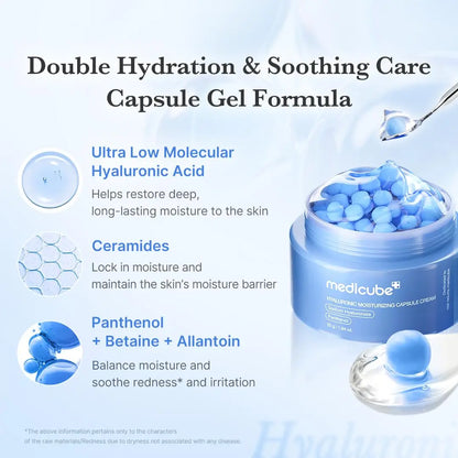 Medicube Capsule Cream with Lasting Hydration Barrier Care Calming Daily Facial Moisturizer for All Skin Types Korean Skincare