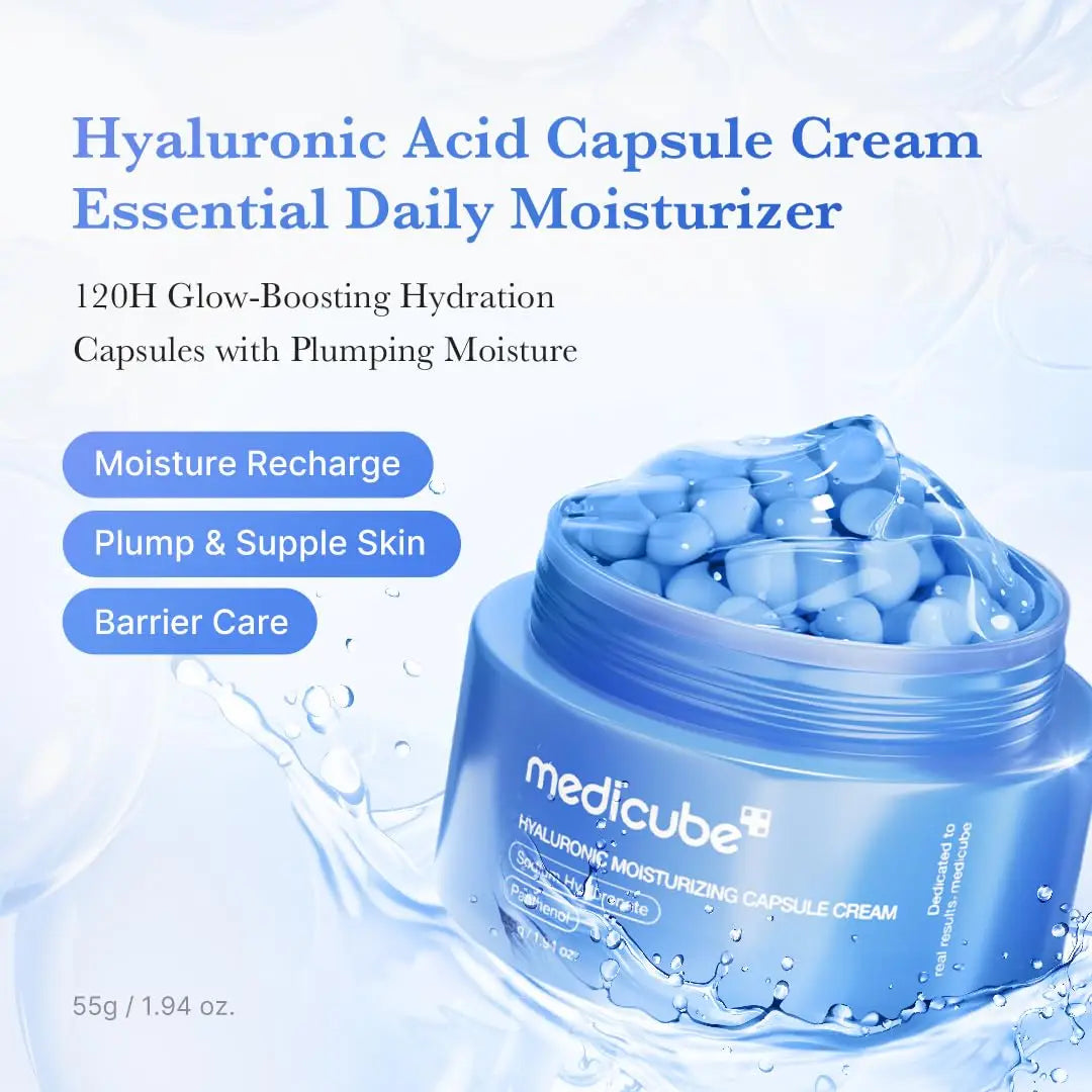 Medicube Capsule Cream with Lasting Hydration Barrier Care Calming Daily Facial Moisturizer for All Skin Types Korean Skincare