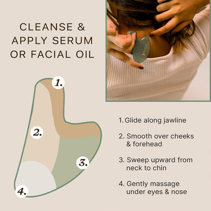 Jade Gua Sha Facial Tools - Depuffer & Massager Tool | Lymphatic Drainage & Jawline Sculpting, Gift Set Guasha Tool for Face, Skin Care Tools