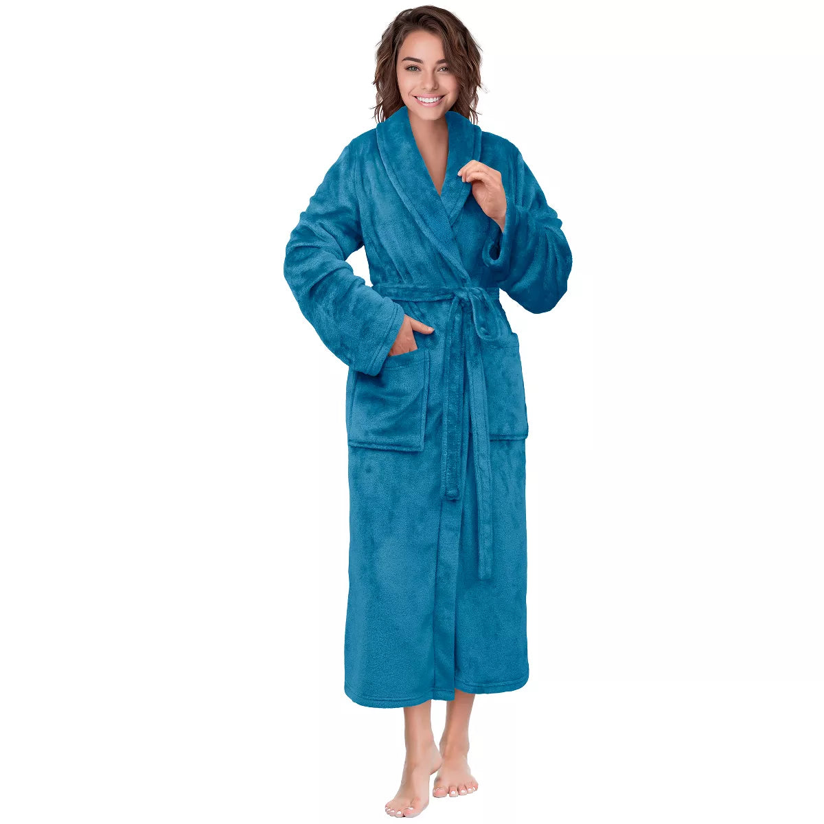 PAVILIA Womens Robe Fleece Plush Soft, Fluffy Fuzzy Cozy Warm Lightweight Bathrobe, Shower Spa House Long
