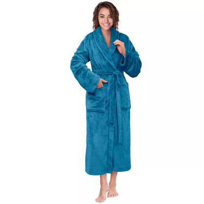 PAVILIA Womens Robe Fleece Plush Soft, Fluffy Fuzzy Cozy Warm Lightweight Bathrobe, Shower Spa House Long