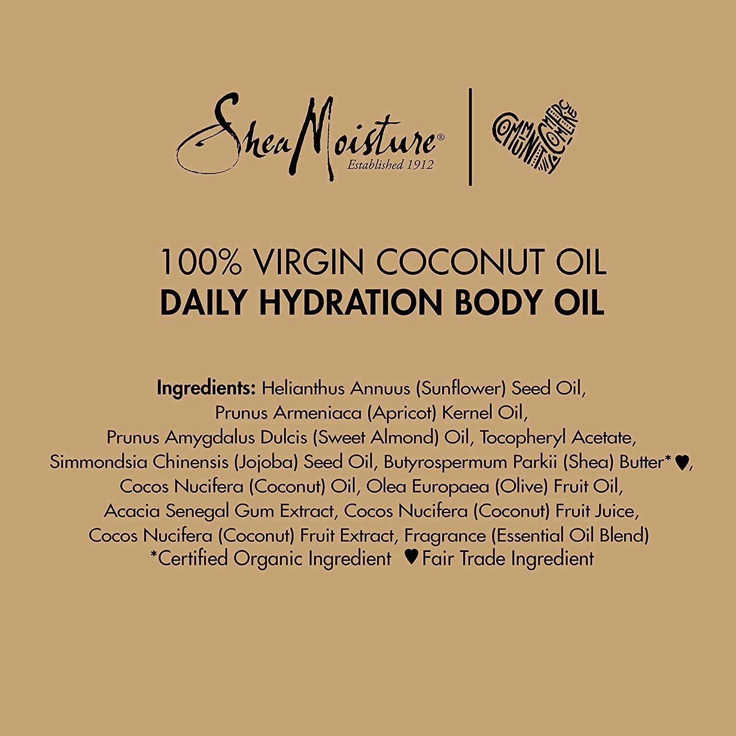Sheamoisture Daily Hydration Body Oil Virgin Coconut Oil 8 Oz | for Dry Skin Paraben Free